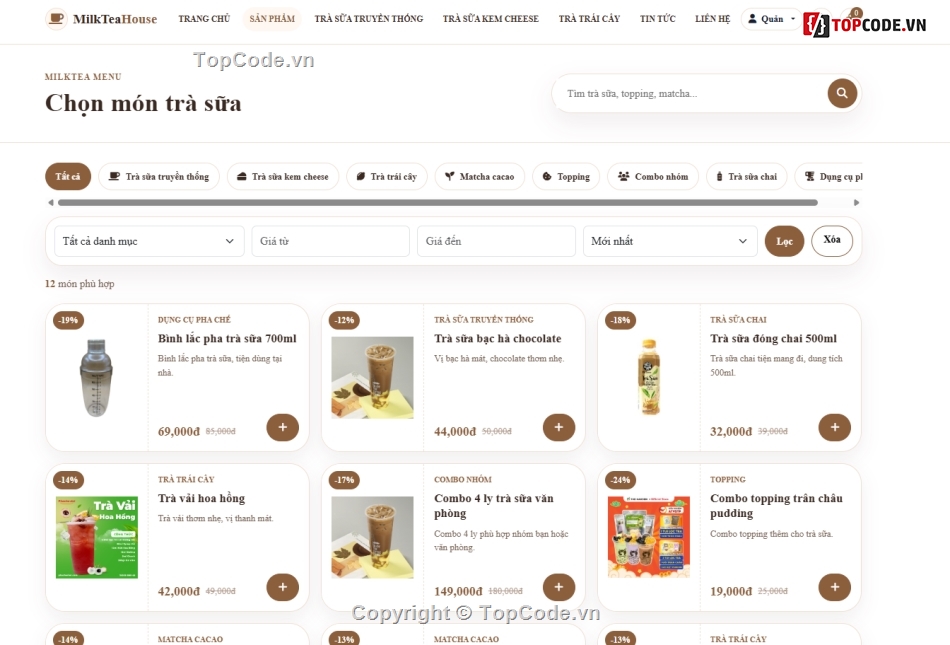 web bán sữa,web bán trà sữa,bán trà sữa